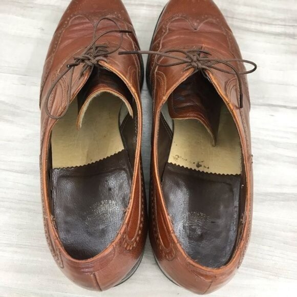 Florsheim Oxfords Men\'s 10.5 B Brogue Brown Leather Wingtip Dress Shoes main image 3